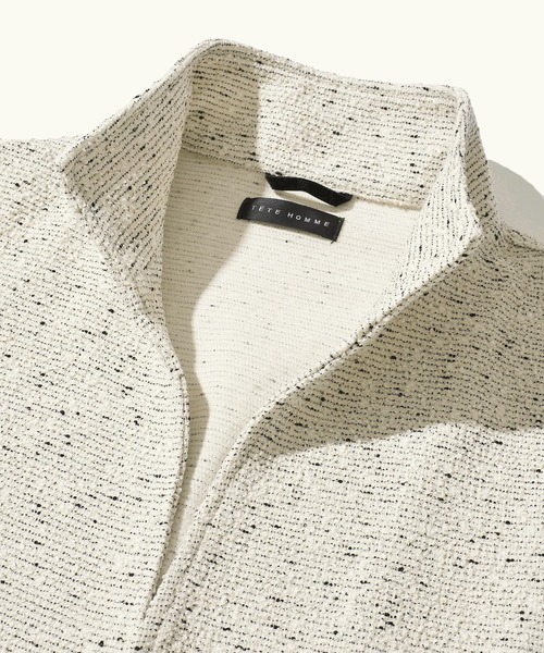 TETE HOMME（テットオム）の「インレイツイードストレッチスタンドジャケット（テーラードジャケット・メンズ・ネイビー・MEDIUM/LARGE）」の5枚目の写真