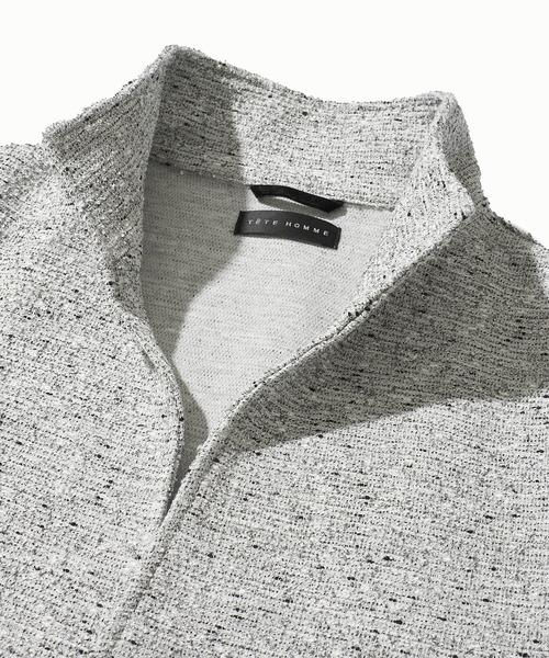 TETE HOMME（テットオム）の「インレイツイードストレッチスタンドジャケット（テーラードジャケット・メンズ・ネイビー・MEDIUM/LARGE）」の7枚目の写真