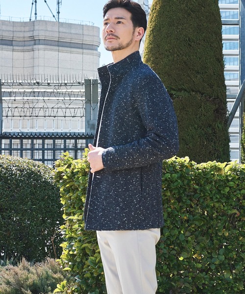 TETE HOMME（テットオム）の「インレイツイードストレッチスタンドジャケット（テーラードジャケット・メンズ・ネイビー・MEDIUM/LARGE）」の12枚目の写真