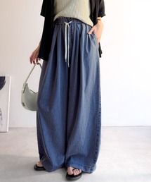 Java（ジャバ）の「《JaVaジャバコラボ》綿100%で軽やか×ナチュラルな風合い。ライトオンスデニムイージーバギーパンツ（デニムパンツ）」