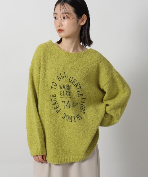 LAKOLE（ラコレ）の「ブークレロゴニットプルオーバー / 578000（ニット/セーター・レディース・グレー/ライム/アイボリー/ブラウン・FREE）」の4枚目の写真