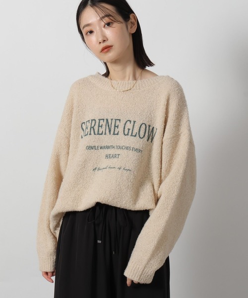 LAKOLE（ラコレ）の「ブークレロゴニットプルオーバー / 578000（ニット/セーター・レディース・グレー/ライム/アイボリー/ブラウン・FREE）」の2枚目の写真