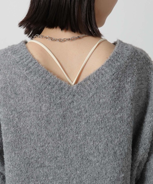 LAKOLE（ラコレ）の「ブークレロゴニットプルオーバー / 578000（ニット/セーター・レディース・グレー/ライム/アイボリー/ブラウン・FREE）」の7枚目の写真