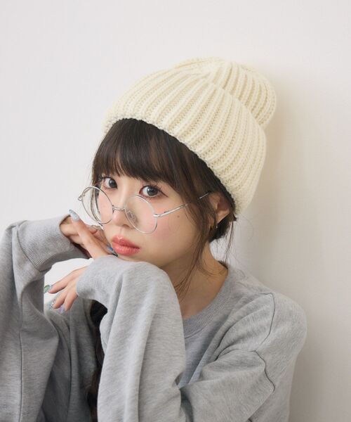 casita(RETRO GIRL)（カシータ）の「ニット帽（ハット・レディース・オフホワイト/ブラック/レッド/ブラウン・ONE SIZE）」の7枚目の写真