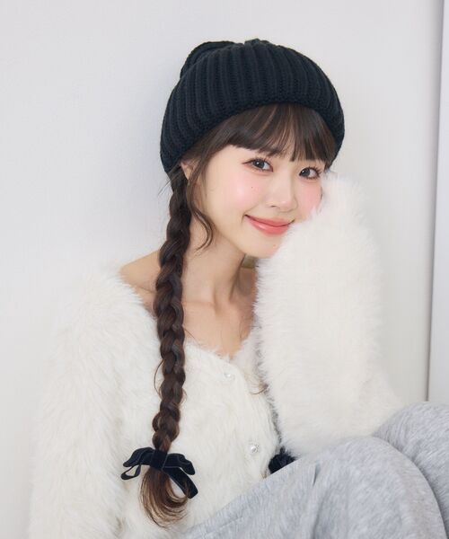 casita(RETRO GIRL)（カシータ）の「ニット帽（ハット・レディース・オフホワイト/ブラック/レッド/ブラウン・ONE SIZE）」の10枚目の写真