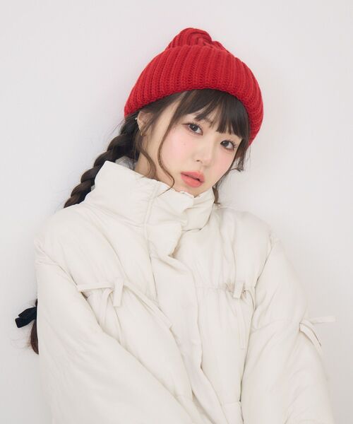casita(RETRO GIRL)（カシータ）の「ニット帽（ハット・レディース・オフホワイト/ブラック/レッド/ブラウン・ONE SIZE）」の14枚目の写真