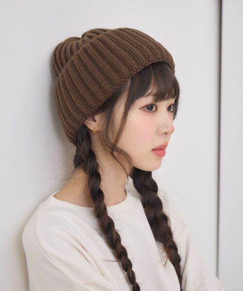 casita(RETRO GIRL)（カシータ）の「ニット帽（ハット・レディース・オフホワイト/ブラック/レッド/ブラウン・ONE SIZE）」の19枚目の写真