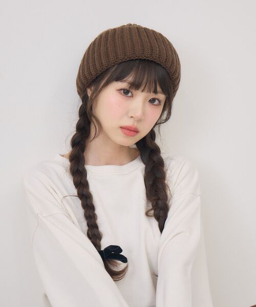 casita(RETRO GIRL)（カシータ）の「ニット帽（ハット・レディース・オフホワイト/ブラック/レッド/ブラウン・ONE SIZE）」の20枚目の写真