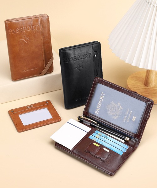 CALIFORNIA OUTFITTERS（カリフォルニア アウトフィッターズ）の「10D23-KR レザー調パスポートケース チケットホルダー（パスポートケース・メンズ・ブラック/ダークブラウン/ブラウン・ONESIZE）」の4枚目の写真