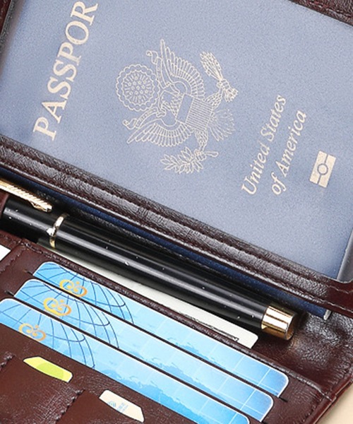 CALIFORNIA OUTFITTERS（カリフォルニア アウトフィッターズ）の「10D23-KR レザー調パスポートケース チケットホルダー（パスポートケース・メンズ・ブラック/ダークブラウン/ブラウン・ONESIZE）」の9枚目の写真