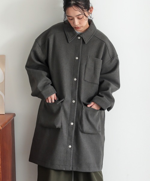 D*M様 dulcamara ステンカラーコート ウール ワイドシルエット 新品