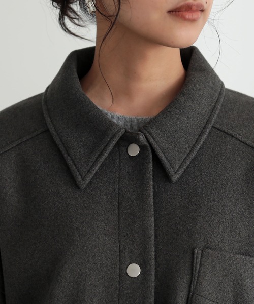 n'OrLABEL(ノアールレーベル)の「ウールライクステンカラーコート(ステンカラーコート・レディース・ブラック/チャコールグレー・FREE)」の16枚目の写真