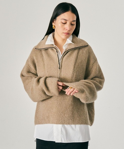 Chaos カオス 美品 コットン 畦リブ編み オーバーサイズ ニット ベージュ Chaos(カオス)/ トゥルリーニット（ニット/セーター）｜Chaos（カオス