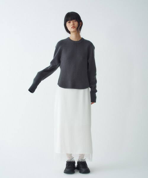 CODE A(コードエー)の「bold form knit pullover(ニット/セーター・レディース・グレー/オフホワイト・00)」の9枚目の写真
