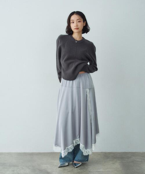 CODE A(コードエー)の「bold form knit pullover(ニット/セーター・レディース・グレー/オフホワイト・00)」の13枚目の写真