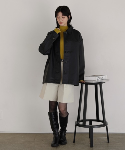 shetila(シェティラ)の「もちっと滑らかアンゴラタッチ フィンガーホールタートルニット(ニット/セーター・レディース・マスタード/オレンジ/ブラック/オフホワイト/グレー/ブルー・M)」の10枚目の写真