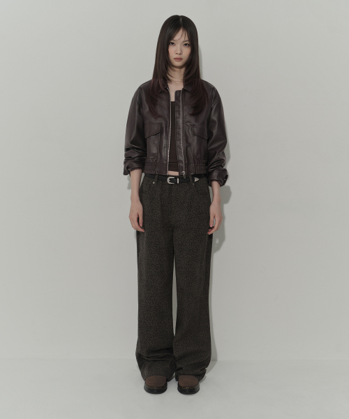 MUSINSA STANDARD WOMAN（ムシンサスタンダードウーマン）の「ウィメンズレオパードワイドデニムパンツ[カーキグレー]（デニムパンツ・レディース・その他・30/24/25/26/27/28/29）」の3枚目の写真