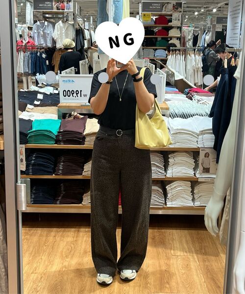 MUSINSA STANDARD WOMAN（ムシンサスタンダードウーマン）の「ウィメンズレオパードワイドデニムパンツ[カーキグレー]（デニムパンツ・レディース・その他・30/24/25/26/27/28/29）」の8枚目の写真