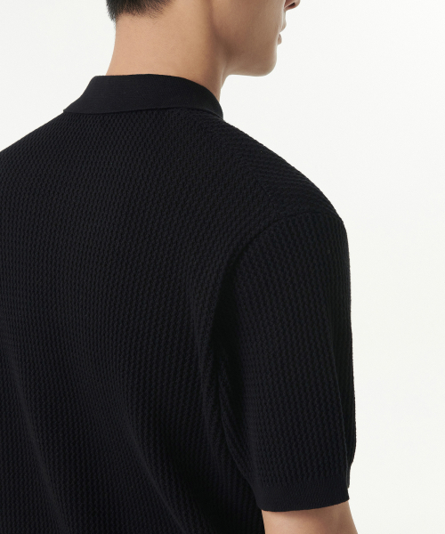 MUSINSA STANDARD（ムシンサスタンダード）の「クロシェニットポロシャツ[ブラック]（ニット/セーター・メンズ・その他・XX-LARGE/LARGE/MEDIUM/SMALL/X-LARGE）」の5枚目の写真