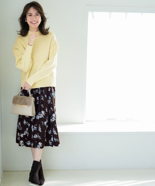 ANY SIS(エニィスィス)の「フラワータック スカート(スカート・レディース・ネイビー系9/ダークブラウン系4・SMALL/MEDIUM/LARGE)」の5枚目の写真