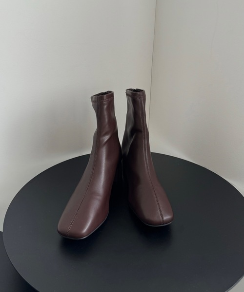 セール】square toe short boots / スクエアトゥショートブーツ