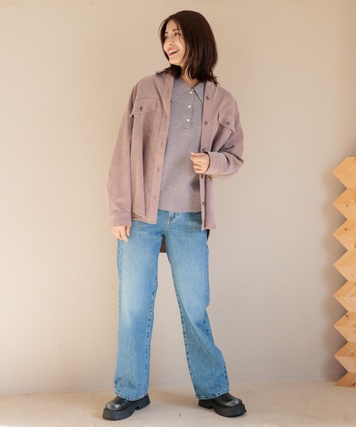 FOUND GOOD（ファウンドグッド）の「BIGポロエリニットPO（ニット/セーター・レディース・ブラウン系3/ブラック/グレー系5/グリーン系8・S/M/L）」の9枚目の写真