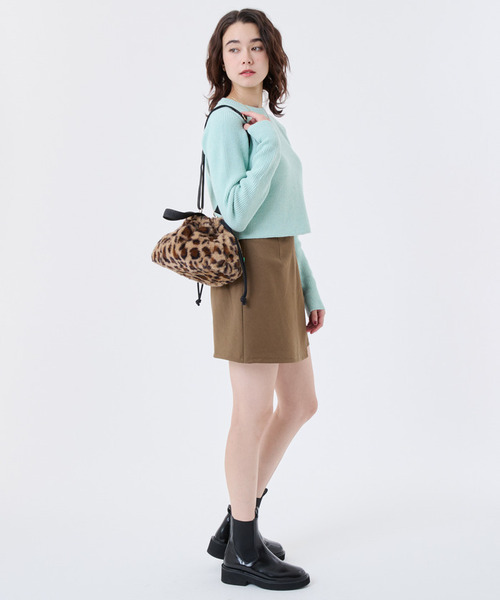 LeSportsac（レスポートサック）の「FUR DRAWSTRING TOTE レオパードフラッフィーファー（トートバッグ・レディース・ブラウン・FREE）」の2枚目の写真
