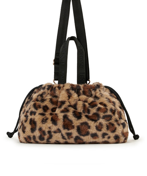 LeSportsac（レスポートサック）の「FUR DRAWSTRING TOTE レオパードフラッフィーファー（トートバッグ・レディース・ブラウン・FREE）」の5枚目の写真