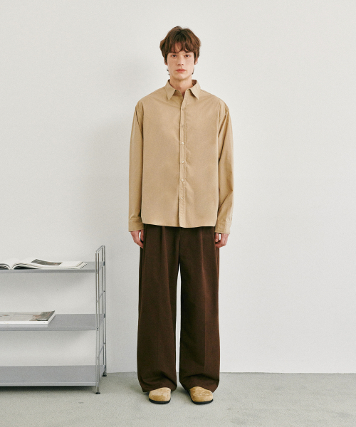 GLW(ジーエルダブリュ)の「ワイドツーピンタックコットンパンツブラウン(その他パンツ・レディース・その他・LARGE/SMALL/MEDIUM)」の3枚目の写真