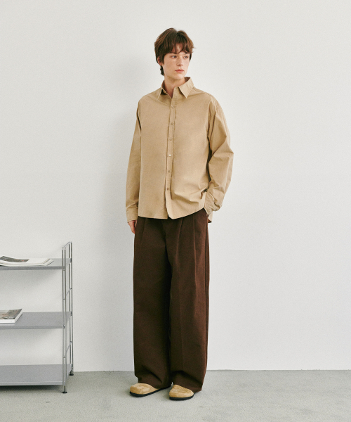 GLW(ジーエルダブリュ)の「ワイドツーピンタックコットンパンツブラウン(その他パンツ・レディース・その他・LARGE/SMALL/MEDIUM)」の4枚目の写真