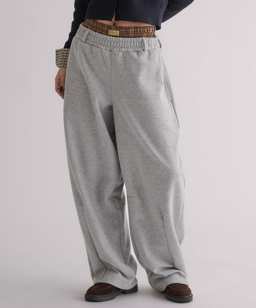 hazyl(ヘイジル)の「layered sweat pants / レイヤードスウェットパンツ(スウェットパンツ・レディース・グレー系その他/グレー・SMALL/MEDIUM)」の1枚目の写真