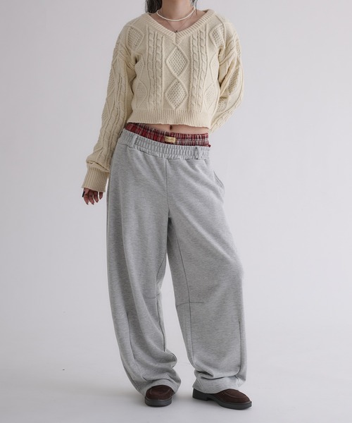hazyl(ヘイジル)の「layered sweat pants / レイヤードスウェットパンツ(スウェットパンツ・レディース・グレー系その他/グレー・SMALL/MEDIUM)」の19枚目の写真