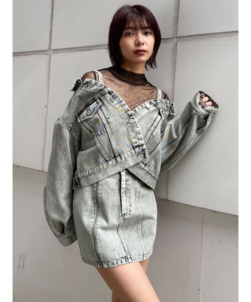 MURUA(ムルーア)の「プリーツシアーハイネックトップス(Tシャツ/カットソー・レディース・ブラック/ホワイト/ミント・FREE)」の12枚目の写真