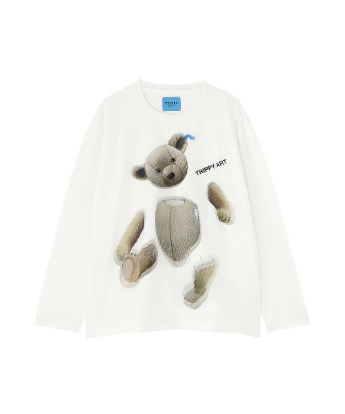 maxsix（マックスシックス）の「maxsix(マックスシックス）TEDDY BEAR 3D L/S TEE（Tシャツ/カットソー・メンズ・ブラック/ホワイト・L/M/S）」の4枚目の写真