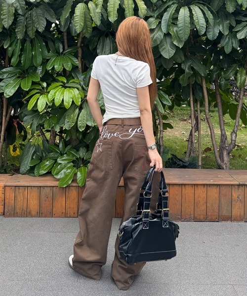 Ressaca(レサーカ)の「ワイドシルエットバック刺繍ロゴパンツ(その他パンツ・レディース・ブラウン/ベージュ・L/M)」の20枚目の写真