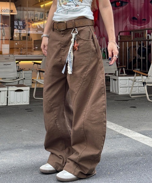 Ressaca(レサーカ)の「ワイドシルエットバック刺繍ロゴパンツ(その他パンツ・レディース・ブラウン/ベージュ・L/M)」の18枚目の写真