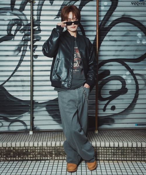 improves（インプローブス）の「PU パデッド ボンバージャケット（ミリタリージャケット・メンズ・ブラック・SMALL/MEDIUM/LARGE/X-LARGE）」の9枚目の写真