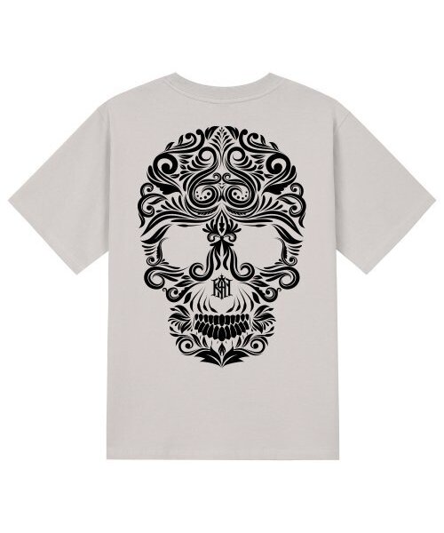 KAN6312(カン6312)の「KTC0041 フラワースカル半袖Tシャツ - ベージュ(Tシャツ/カットソー・メンズ・その他・LARGE/MEDIUM/SMALL/X-LARGE)」の1枚目の写真