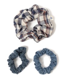 BEAMS BOY（ビームスボーイ）の「チェック & デニム シュシュ 3SET（シュシュ）」