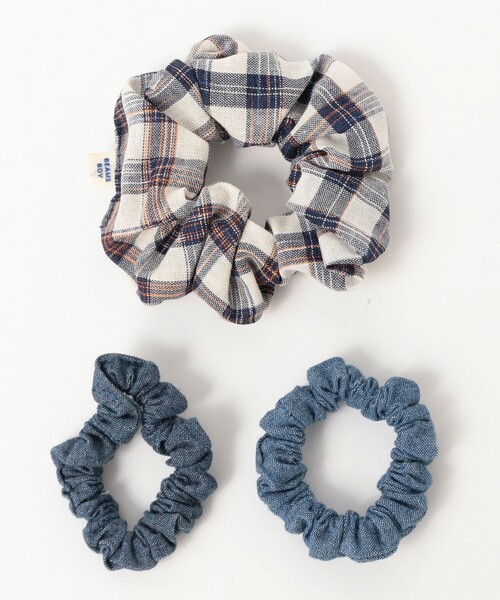 BEAMS BOY（ビームスボーイ）の「チェック & デニム シュシュ 3SET（シュシュ・レディース・ブルー/ピンク/イエロー・ONE SIZE）」の11枚目の写真