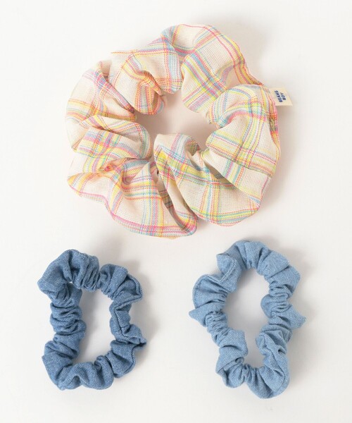 BEAMS BOY（ビームスボーイ）の「チェック & デニム シュシュ 3SET（シュシュ・レディース・ブルー/ピンク/イエロー・ONE SIZE）」の15枚目の写真