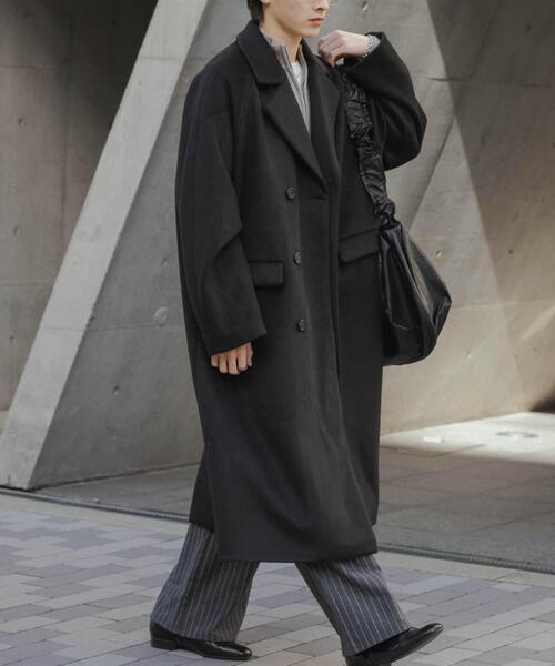 マックスアンドコー イタリア製 ウールブレンド ダブル ロングコート XL 黒 セール】ウールブレンドダブルロングコート（その他アウター）｜SENSE