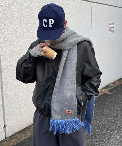 CIAOPANIC(チャオパニック)の「アソート柄フリンジマフラー(マフラー・レディース・グレー/ブラウン/グリーン/ネイビー・FREE)」の2枚目の写真