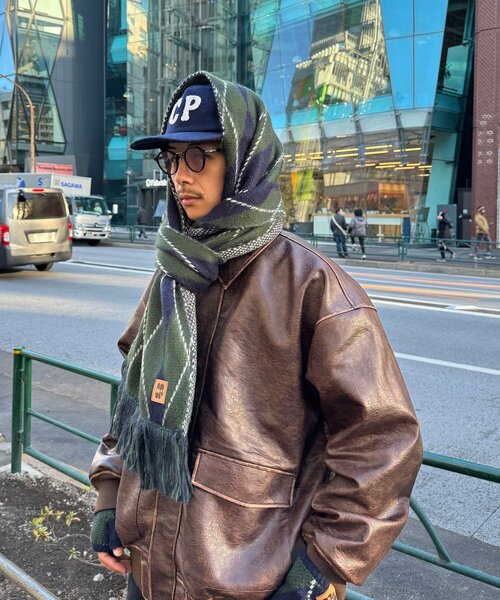 CIAOPANIC(チャオパニック)の「アソート柄フリンジマフラー(マフラー・レディース・グレー/ブラウン/グリーン/ネイビー・FREE)」の7枚目の写真