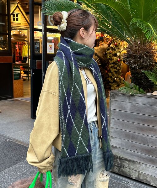 アソート柄フリンジマフラー（マフラー）｜CIAOPANIC（チャオパニック