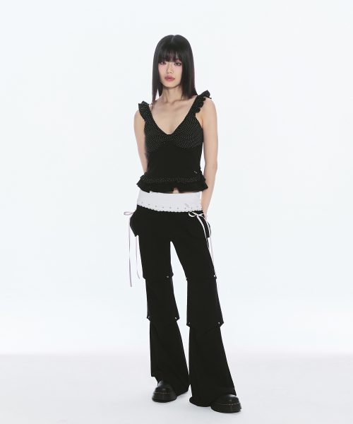 CHERRYQUIRI(チェリーキュリー)の「dot ribbon frill sleeveless - black(Tシャツ/カットソー・レディース・その他・FREE)」の2枚目の写真
