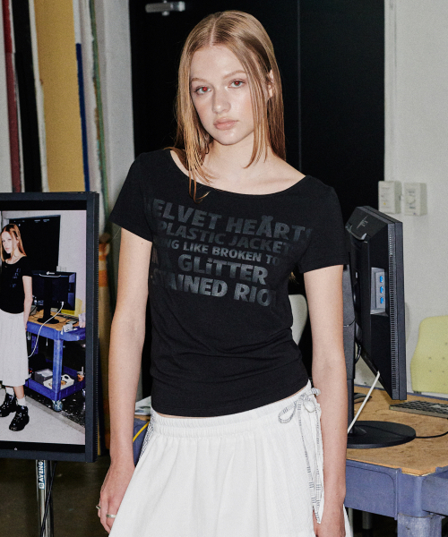 runningHIGH（ランニングハイ）の「レタリングスリムH/Sティー[ブラック]（Tシャツ/カットソー・レディース・その他・F）」の3枚目の写真