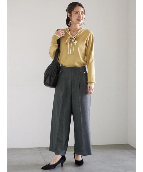 Te chichi（テチチ）の「ツイーディーワイドクロップトパンツ（その他パンツ・レディース・ブラック/ネイビー/ブラウン・F）」の12枚目の写真