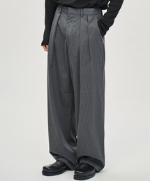 PRAIRIE（プレリー）の「ツーピンタックピンストライプワイドスラックス（グレー）（スラックス）」