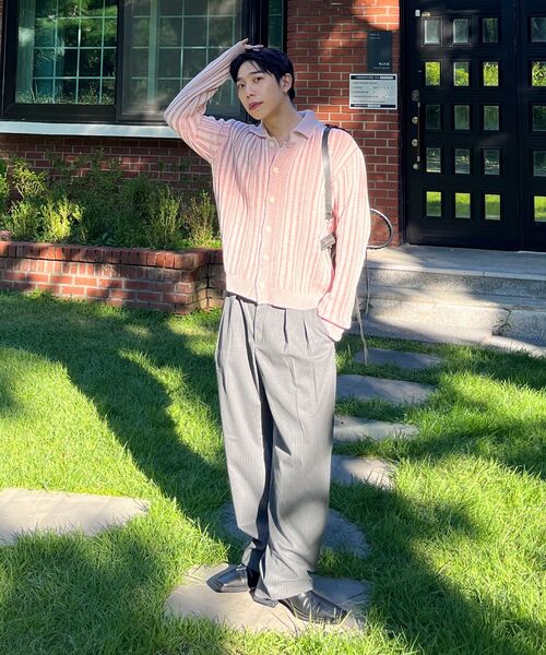 PRAIRIE(KR)(プレーリー)の「ツーピンタックピンストライプワイドスラックス(グレー)(スラックス・メンズ・グレー・SMALL/MEDIUM/LARGE)」の8枚目の写真